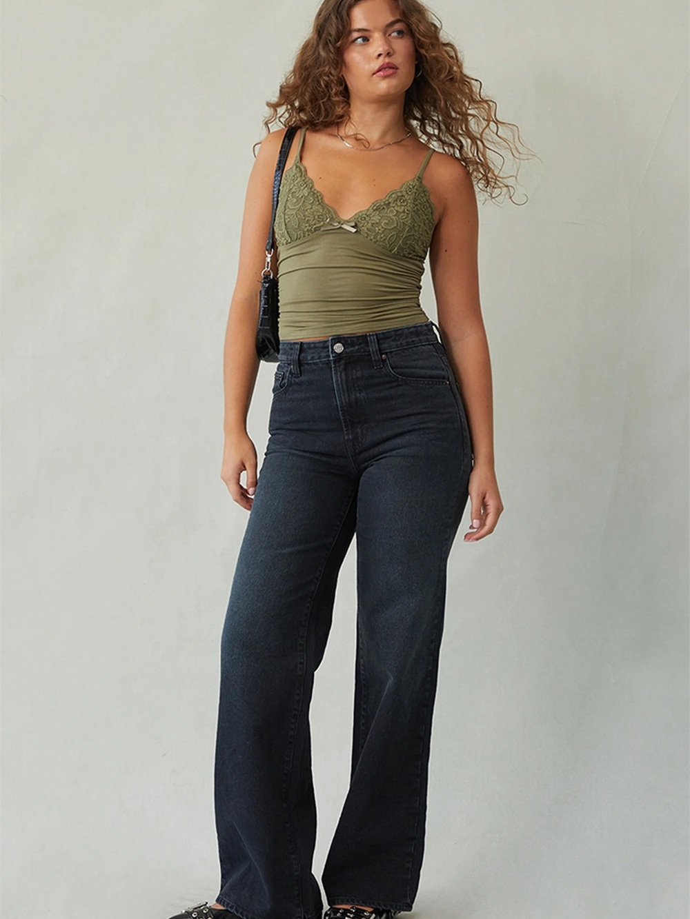 Pacsun Madison High Waisted Girlfriend Jeans Black